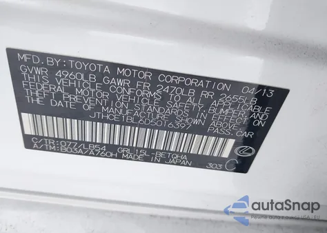 2013 Lexus Gs 350 z USA, uszkodzony, nr VIN JTHCE1BL6D5016397